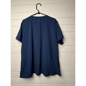 Carhartt Force Women Scrub Top‎ V Neck Short Sleeve Navy Blue 2X Pockets